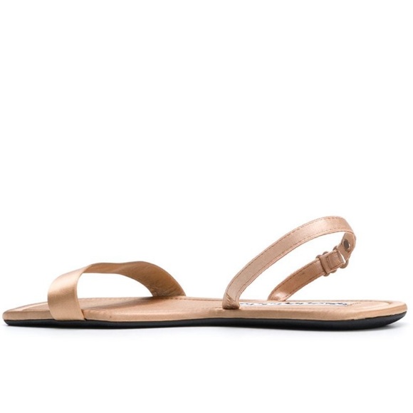 🆕ALEXANDER WANG RYDER NUDE SATIN FOLDABLE FLAT SANDALS WITH LOGO ON BACK STRAP - Picture 4 of 4